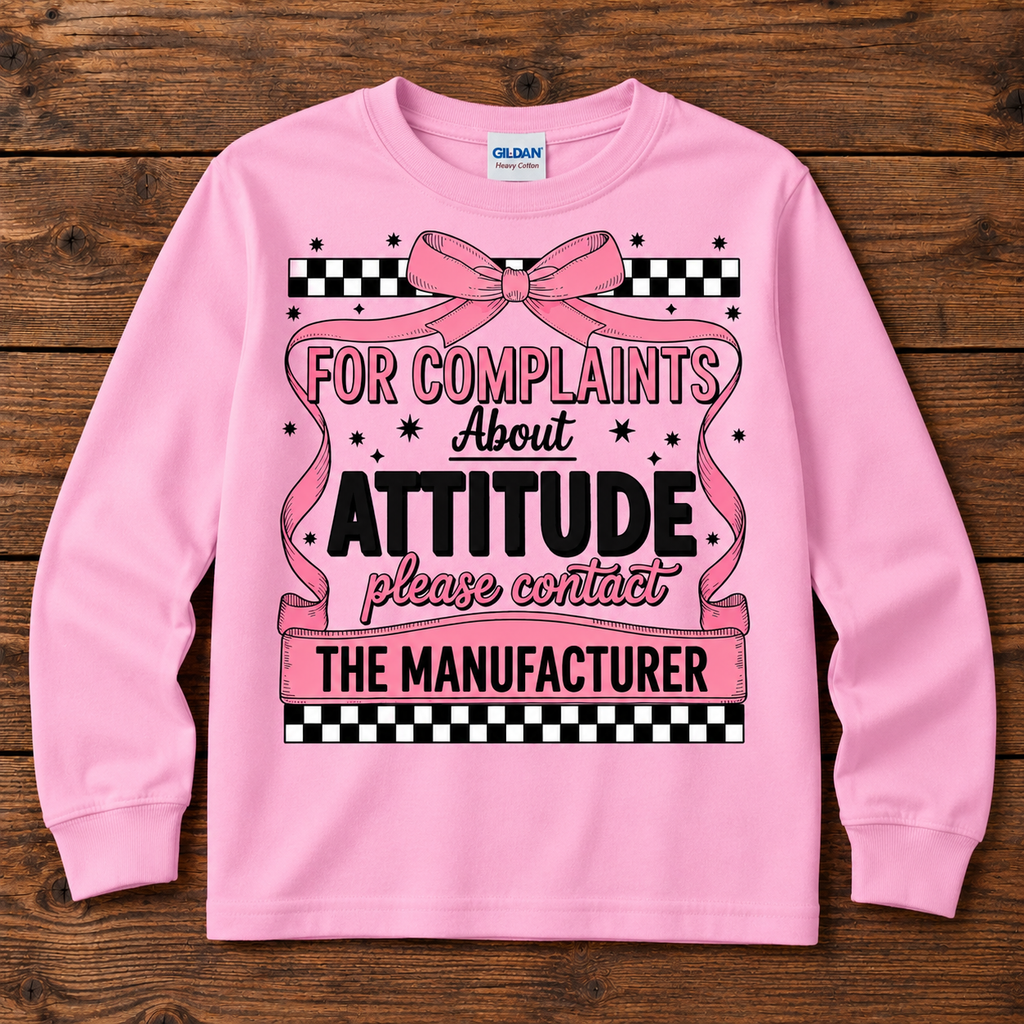 For Complaints About My Attitude Kids Long Sleeve Shirt