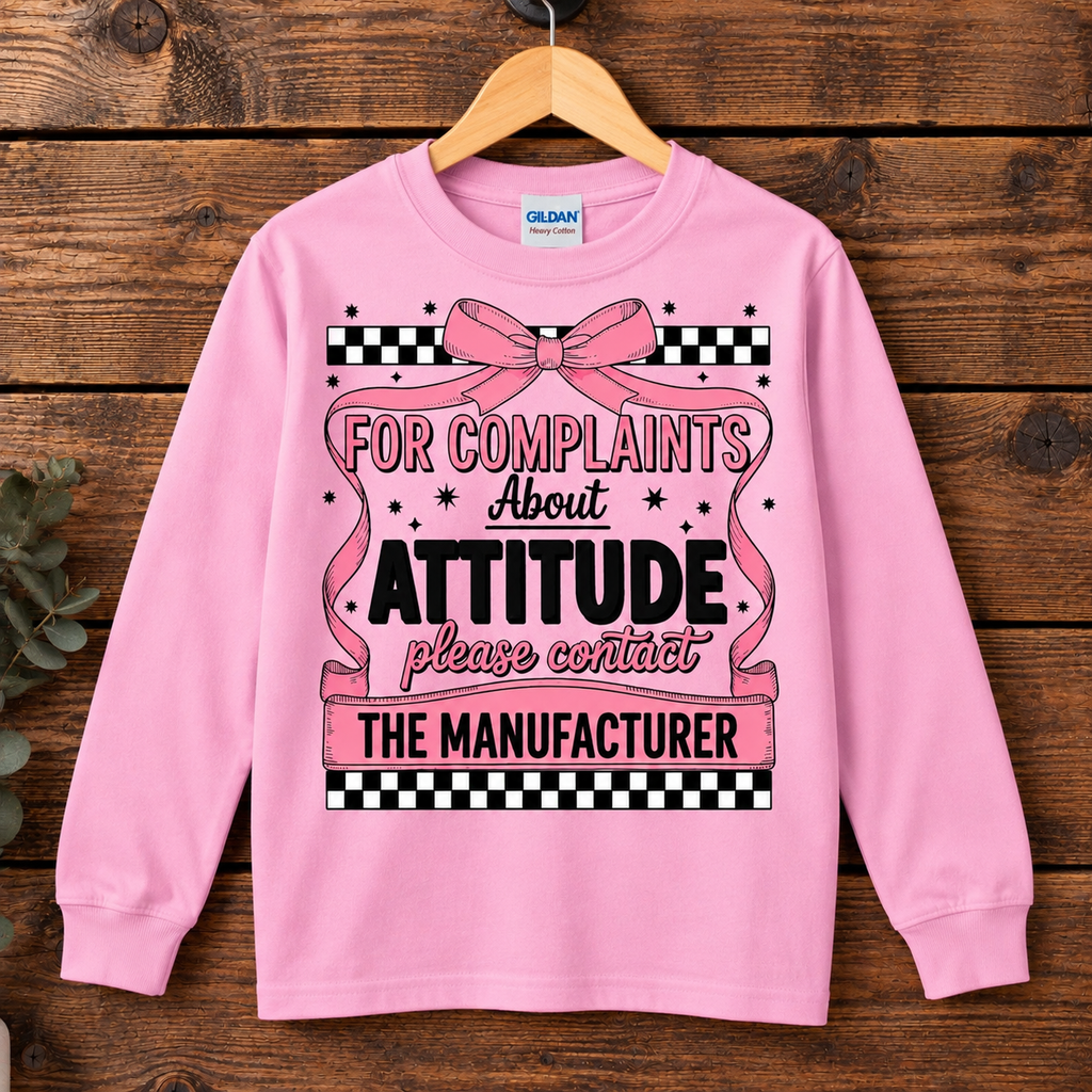 For Complaints About My Attitude Kids Long Sleeve Shirt