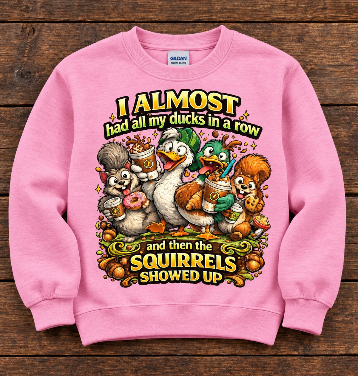 Ducks in a Row Adult Sweatshirt – Funny Squirrel Crewneck