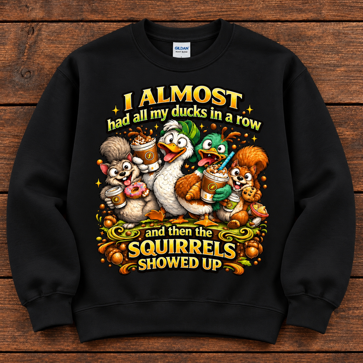 Ducks in a Row Adult Sweatshirt – Funny Squirrel Crewneck