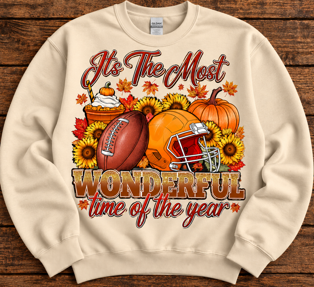 Most Wonderful Time of the Year Football Sweatshirt | Fall Game Day Crewneck
