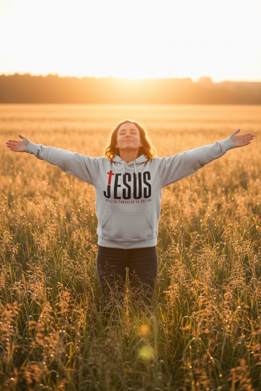 JESUS Hoodie – Sunrise Field